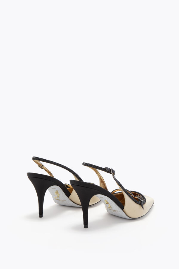 gioiello lily nero e champagne slingback 80 rene caovilla