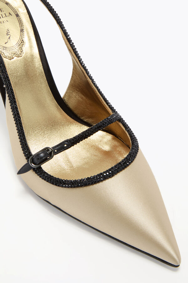 gioiello lily nero e champagne slingback 80 rene caovilla