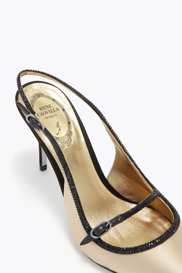 gioiello lily nero e champagne slingback 80 rene caovilla
