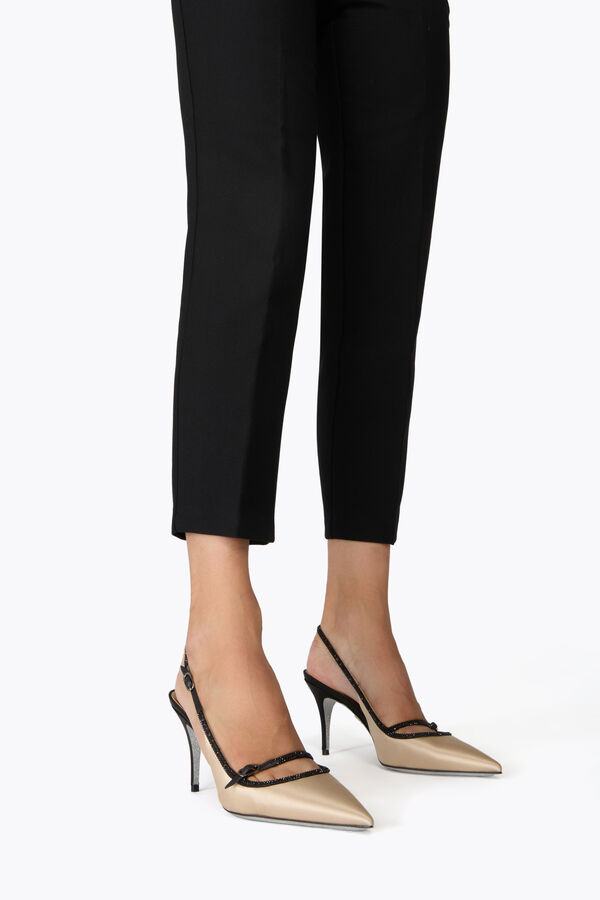 gioiello lily nero e champagne slingback 80 rene caovilla