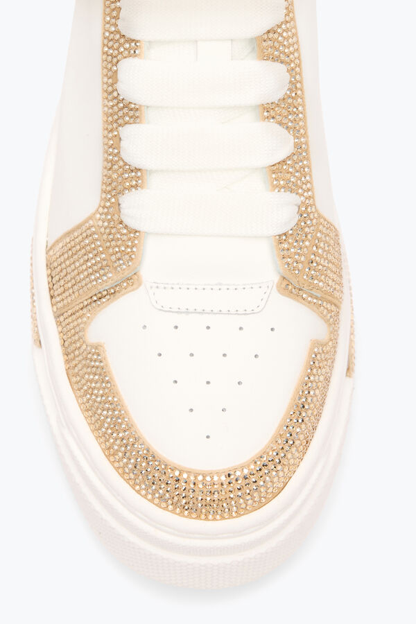 gioiello xtra bianco oro sneakers con cristalli di 50 rene caovilla