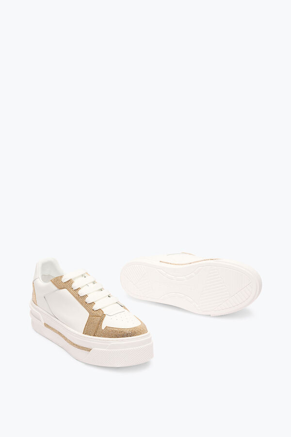 gioiello xtra bianco oro sneakers con cristalli di 50 rene caovilla