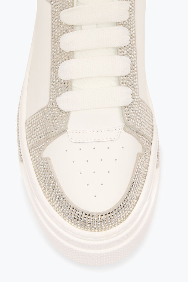 gioiello xtra bianco-argento sneakers con cristalli di 50 rene caovilla