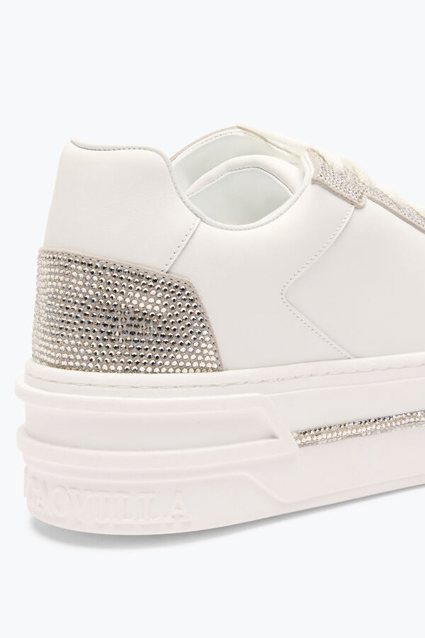 gioiello xtra bianco-argento sneakers con cristalli di 50 rene caovilla