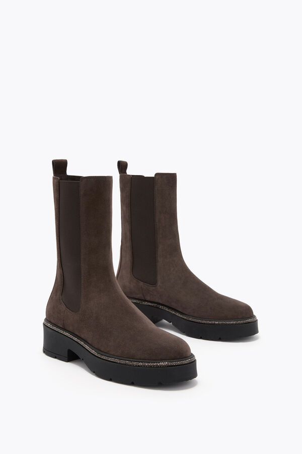 gioiello bika marrone ankle boot con cristalli 50 rene caovilla