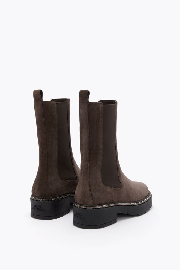 gioiello bika marrone ankle boot con cristalli 50 rene caovilla