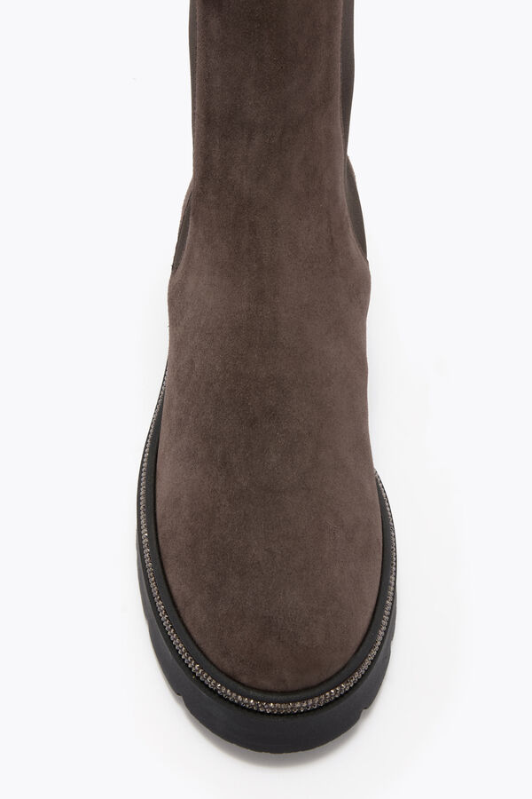 gioiello bika marrone ankle boot con cristalli 50 rene caovilla