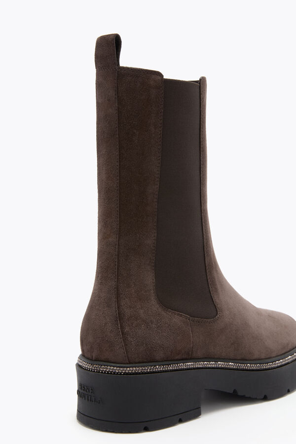 gioiello bika marrone ankle boot con cristalli 50 rene caovilla