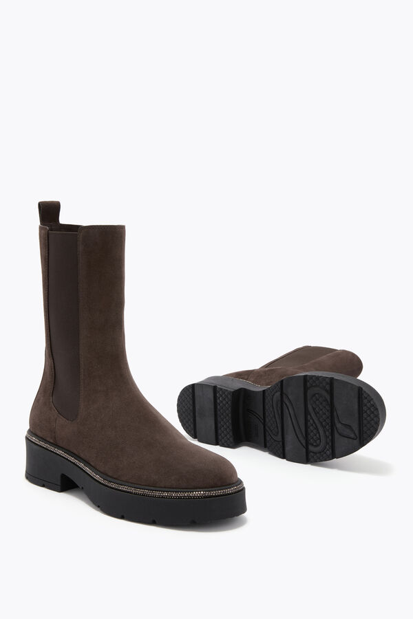 gioiello bika marrone ankle boot con cristalli 50 rene caovilla